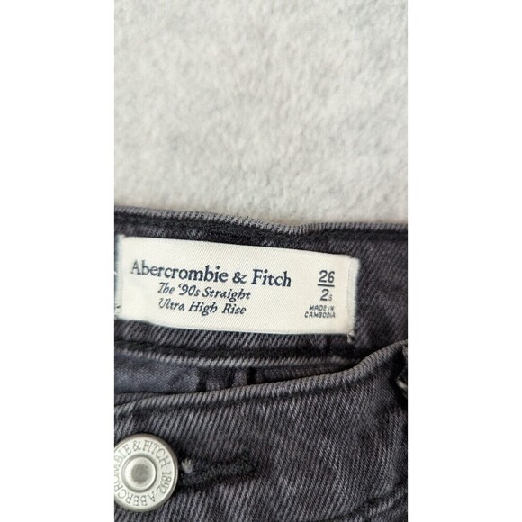 Abercrombie & Fitch Women Jeans 26x29 The 90s Straight Ultra High Rise Split Hem - Picture 5 of 13